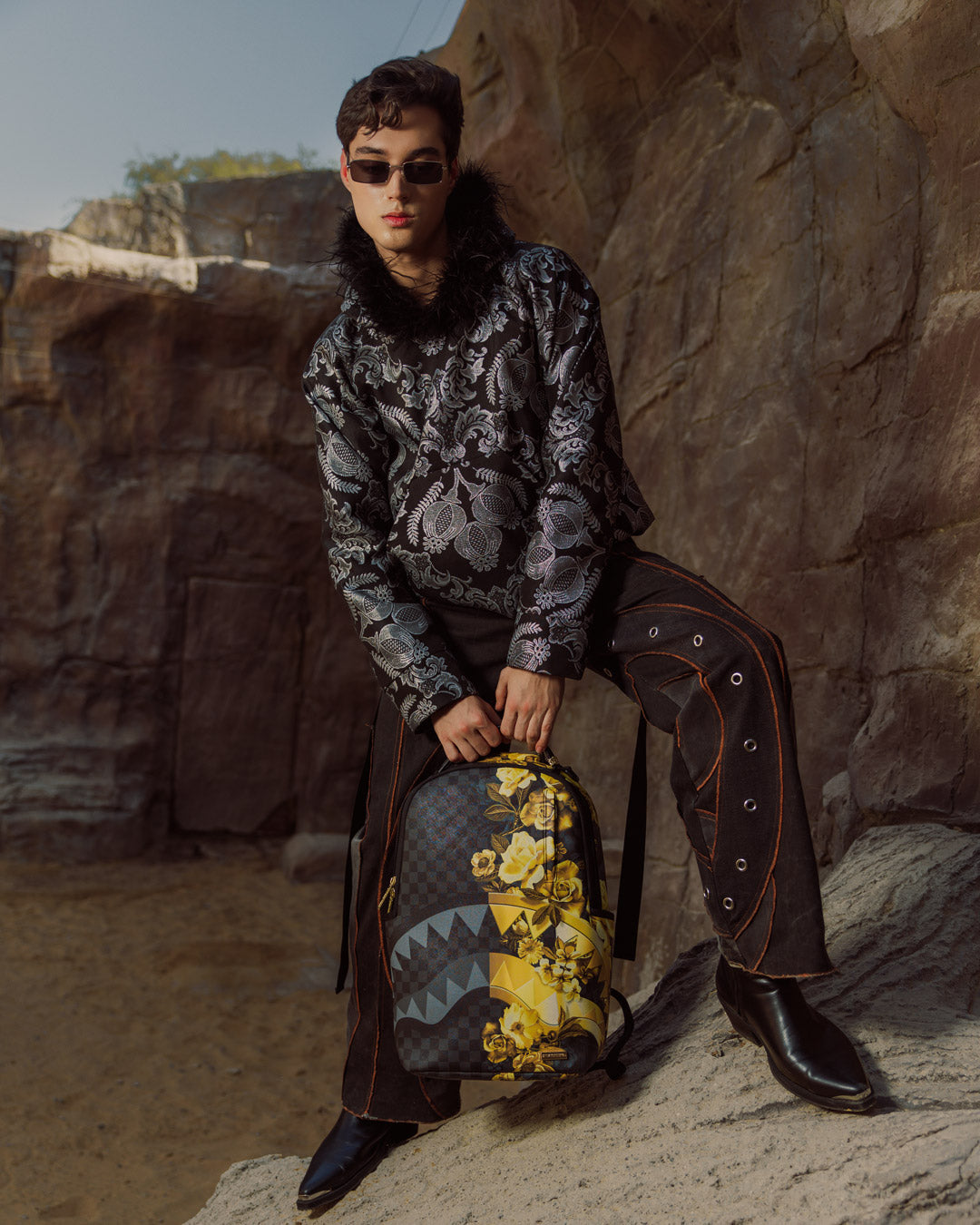 SPRAYGROUND® BACKPACK GOLD FLORAL REMIX BACKPACK
