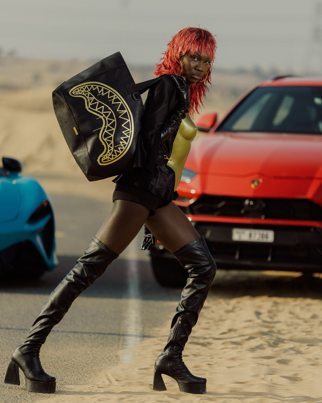 SPRAYGROUND® TOTE THAT GOLD DRAP BEACH TOTE