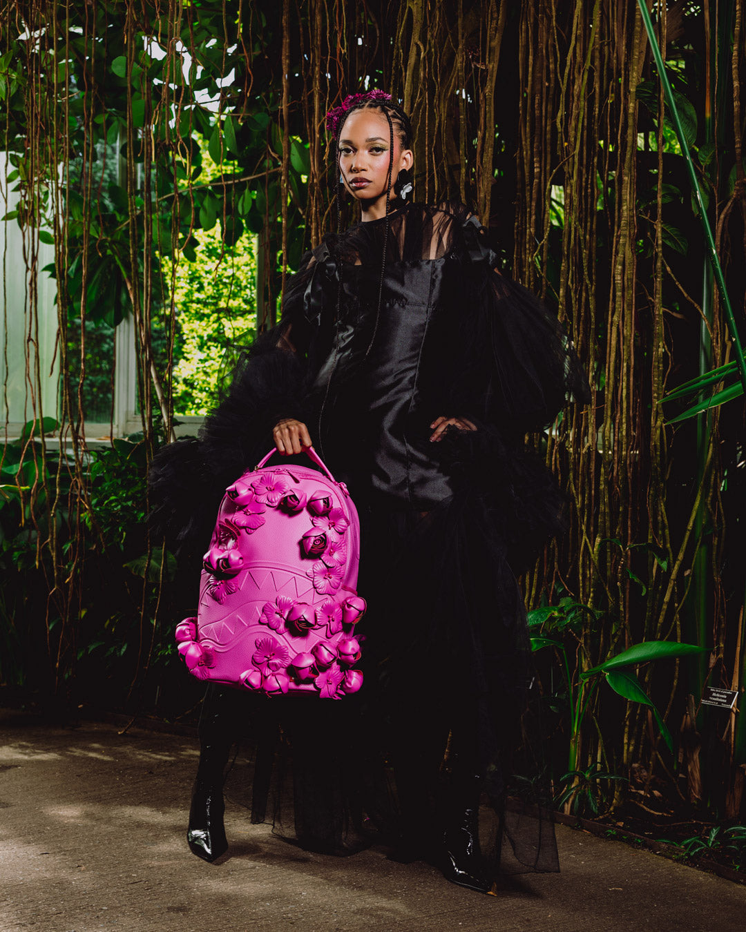 SPRAYGROUND® BACKPACK NYBG PINK LEATHER FLOWERS BACKPACK