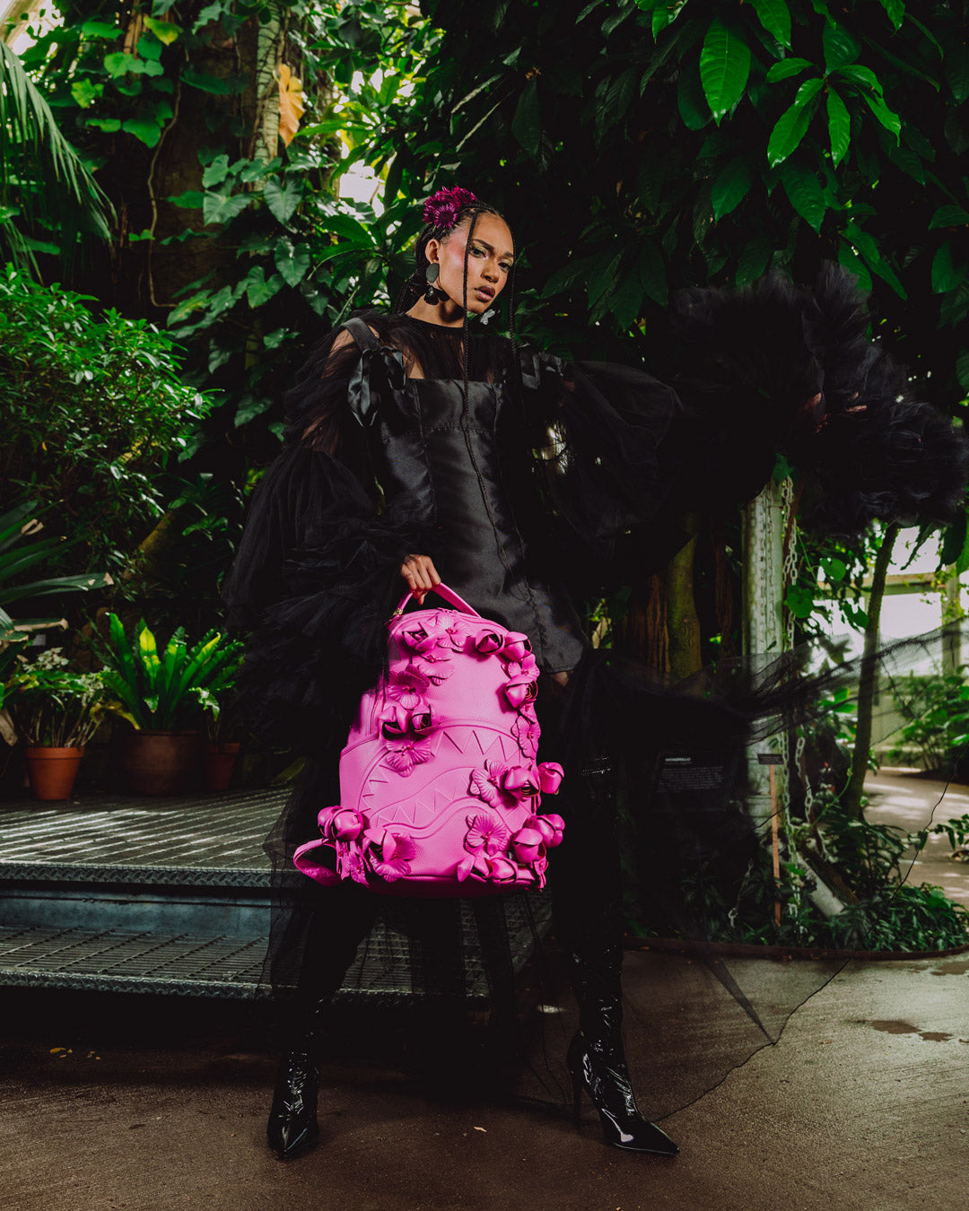 SPRAYGROUND® BACKPACK NYBG PINK LEATHER FLOWERS BACKPACK