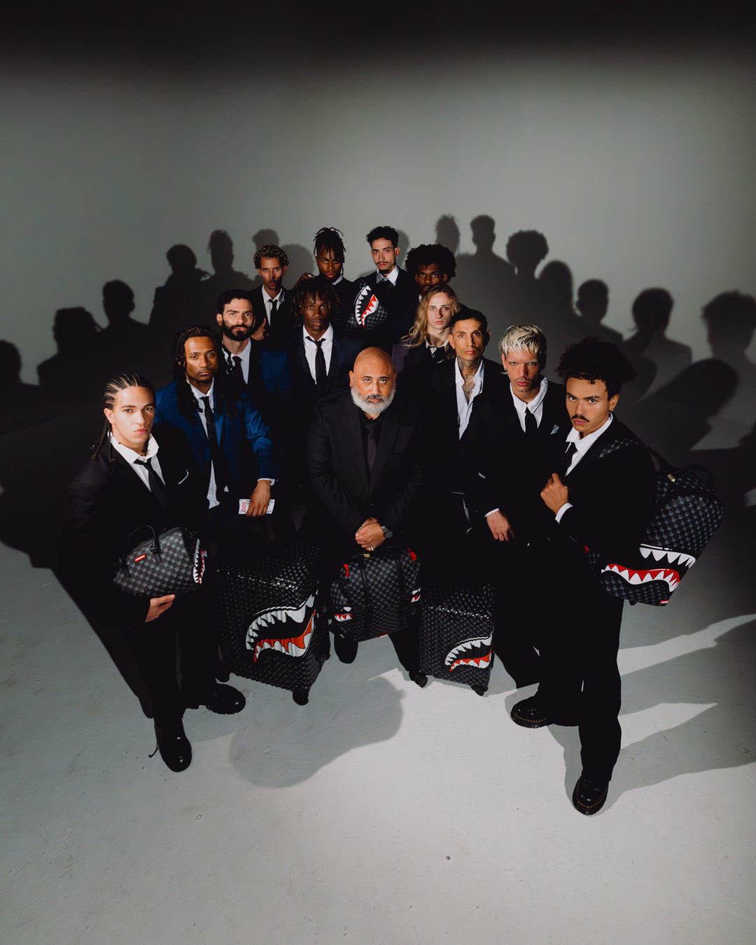 SPRAYGROUND® LUGGAGE SHARKS IN PARIS WTF BUBBLY BLACK CHECK CARRY-ON LUGGAGE