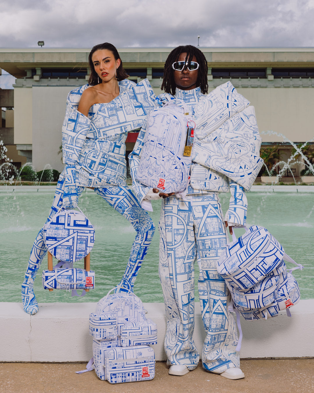 SPRAYGROUND® BACKPACK FRANK LLOYD WRIGHT BLUEPRINT 3D BACKPACK