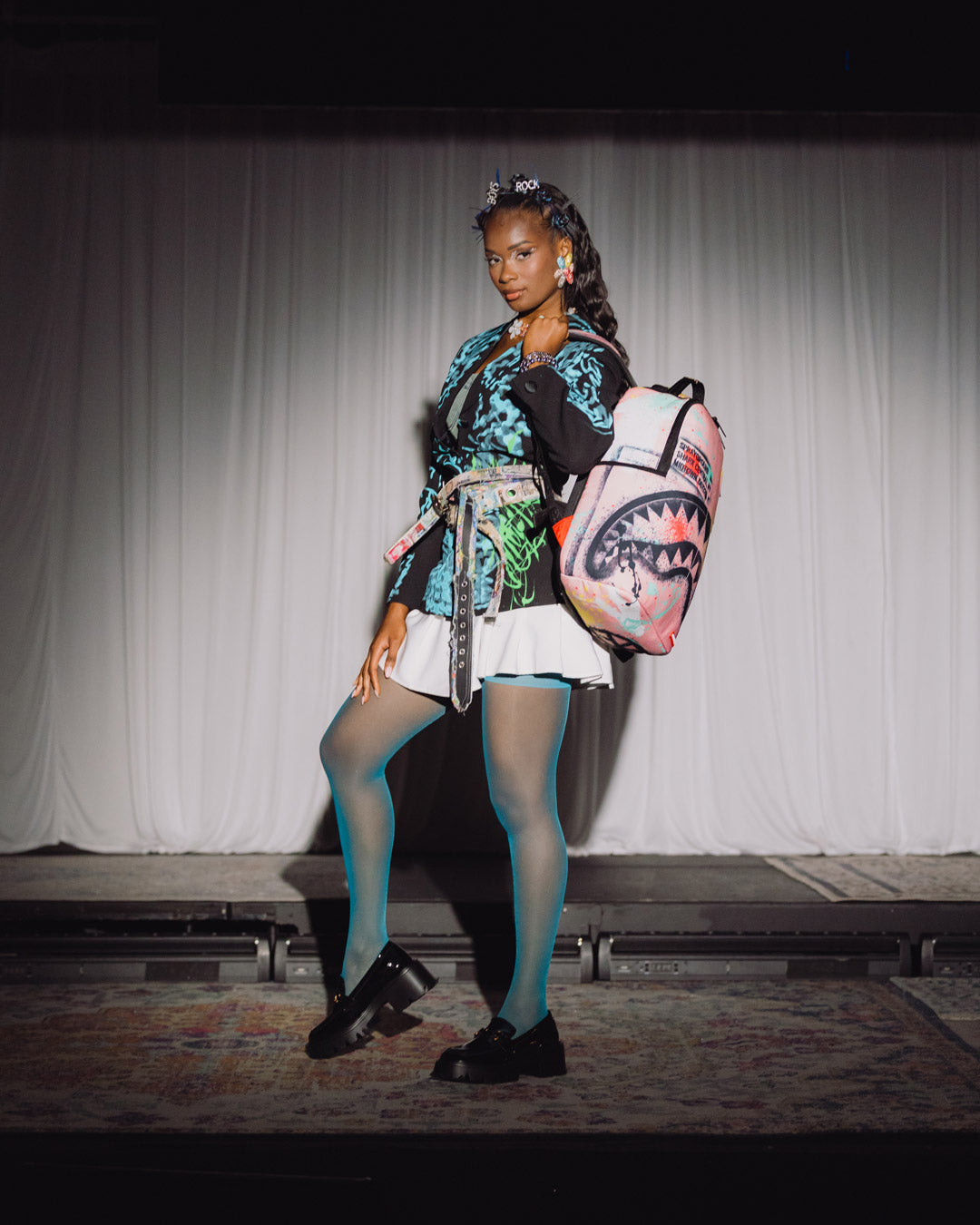 SPRAYGROUND® BACKPACK SHARK CENTRAL PINK LAB COAT STREET ART BACKPACK