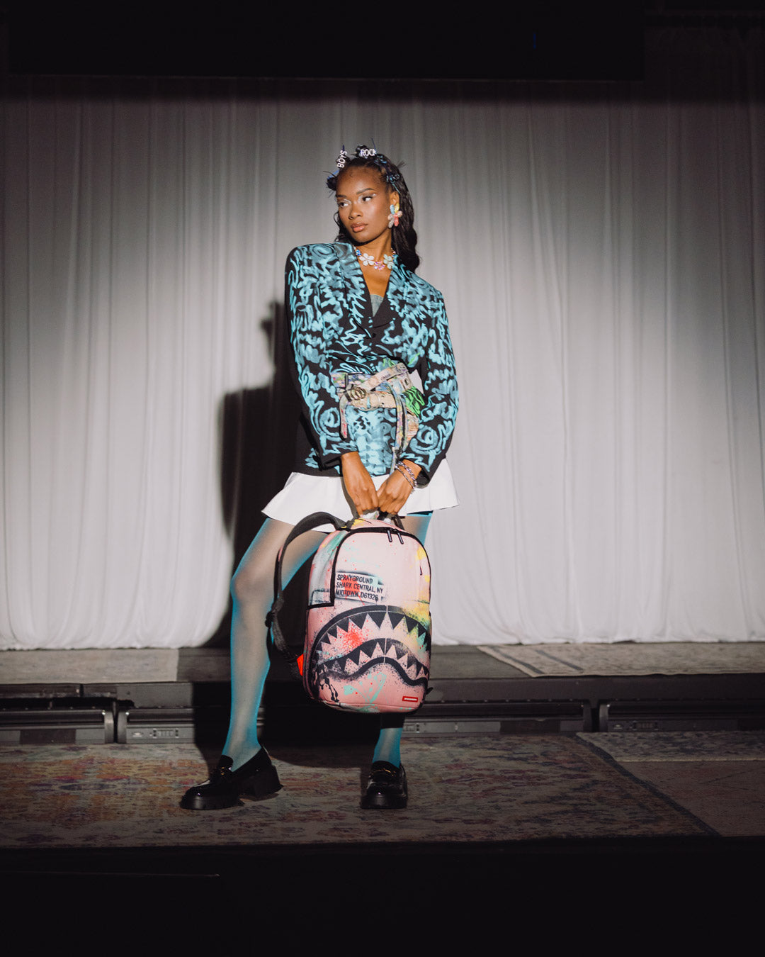 SPRAYGROUND® BACKPACK SHARK CENTRAL PINK LAB COAT STREET ART BACKPACK