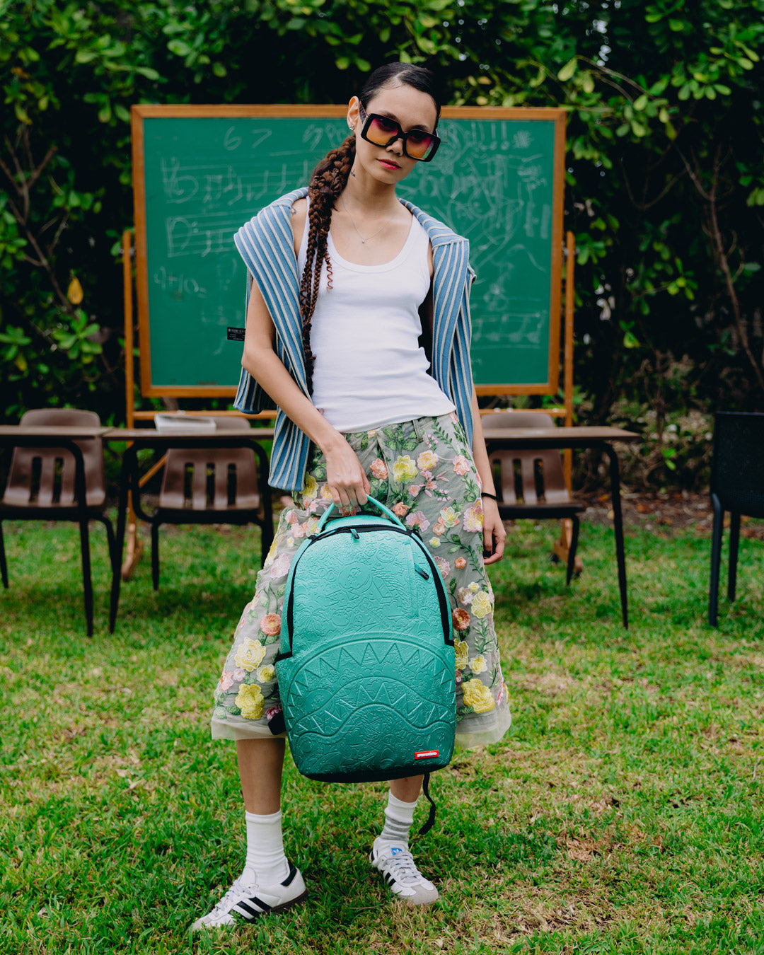 SPRAYGROUND® BACKPACK TURQUOISE DOODLE EMBOSS BACKPACK