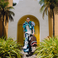 SPRAYGROUNDÂ® BACKPACK SHARKS IN PARIS WTF BUBBLE BROWN CHECK BACKPACK