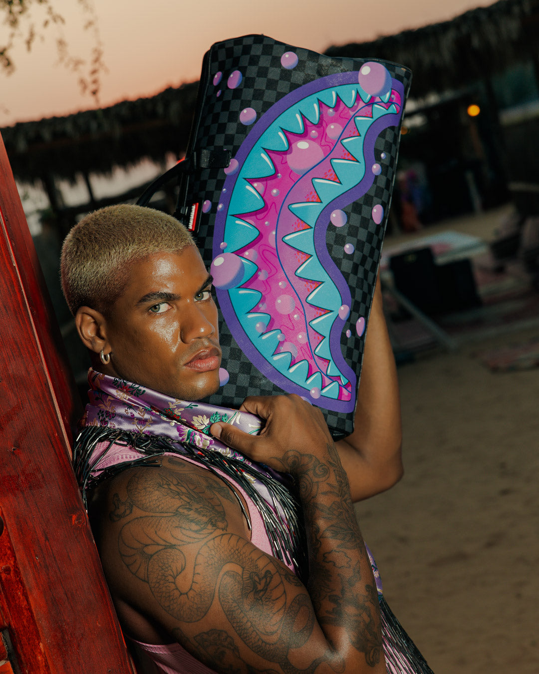 SPRAYGROUND® DUFFLE PURPLE SLIME TAKEOVER DUFFLE