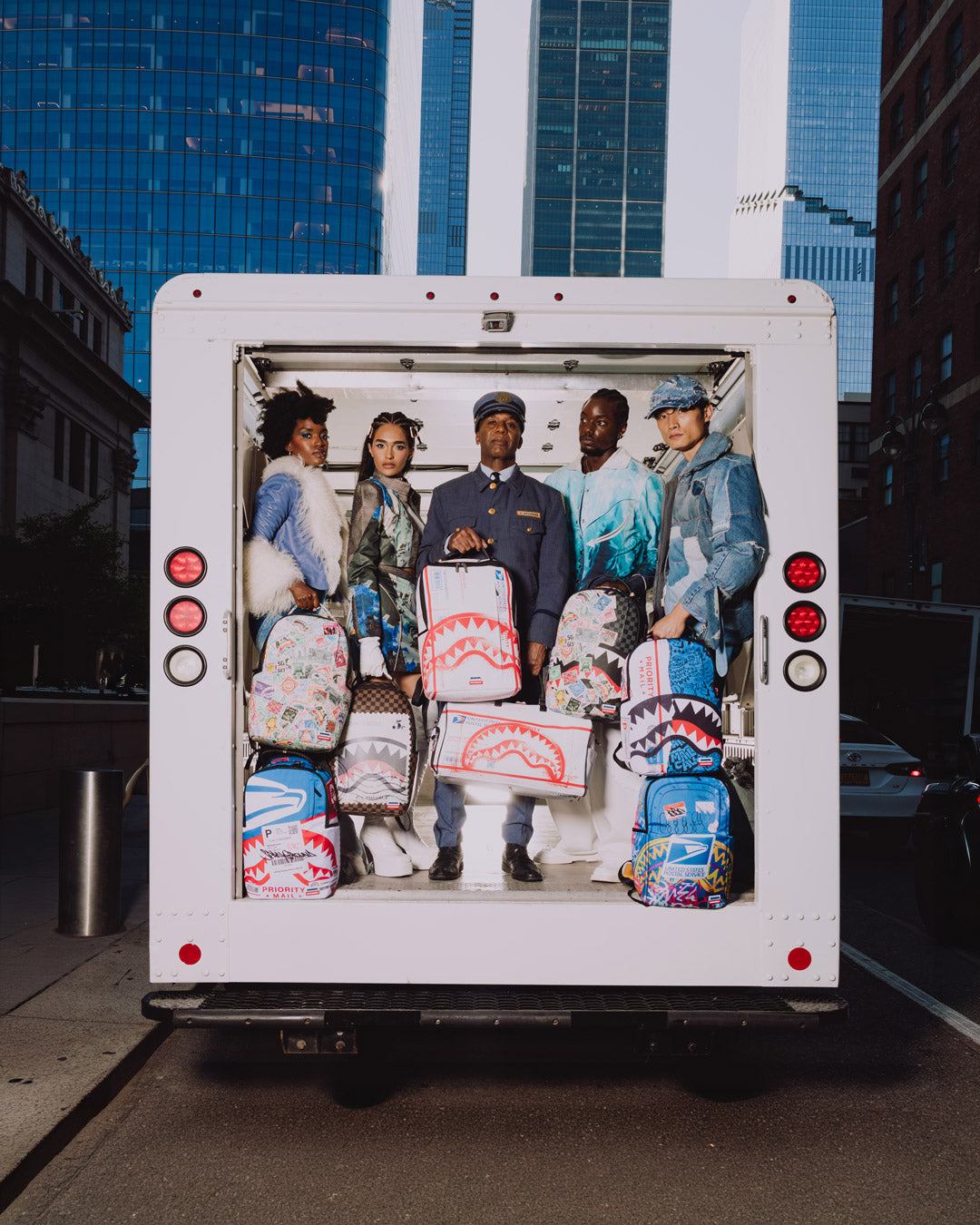 SPRAYGROUND® BACKPACK USPS SHARK STAMP BACKPACK