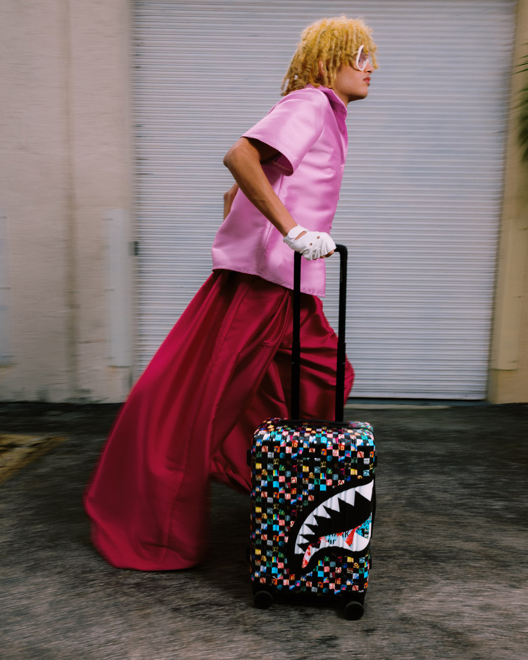 SPRAYGROUND® LUGGAGE CRAZY CHECK CARRY-ON LUGGAGE