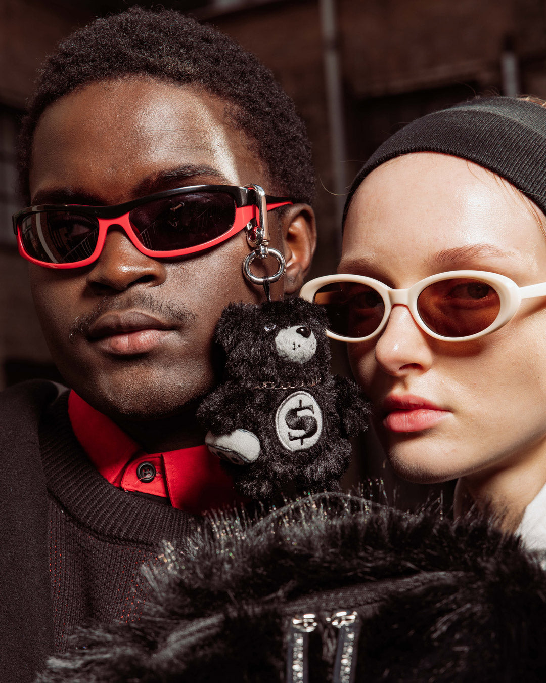 SPRAYGROUND® KEYCHAIN FUR CRAY BLACK BEAR CUB KEYCHAIN