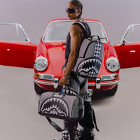 SPRAYGROUND® DUFFLE PORSCHE MIXED PEPITA SHARK COLLAB LARGE DUFFLE - LIMITED EDITION