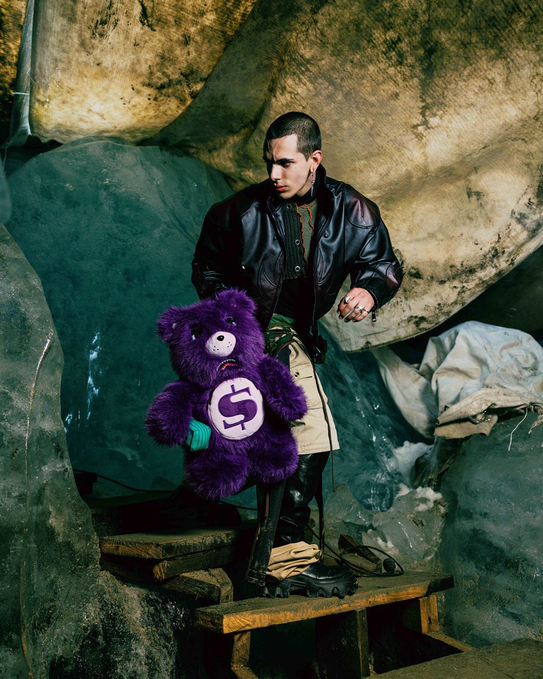 SPRAYGROUND® BACKPACK FUR CRAY PURP MONEYBEAR BACKPACK