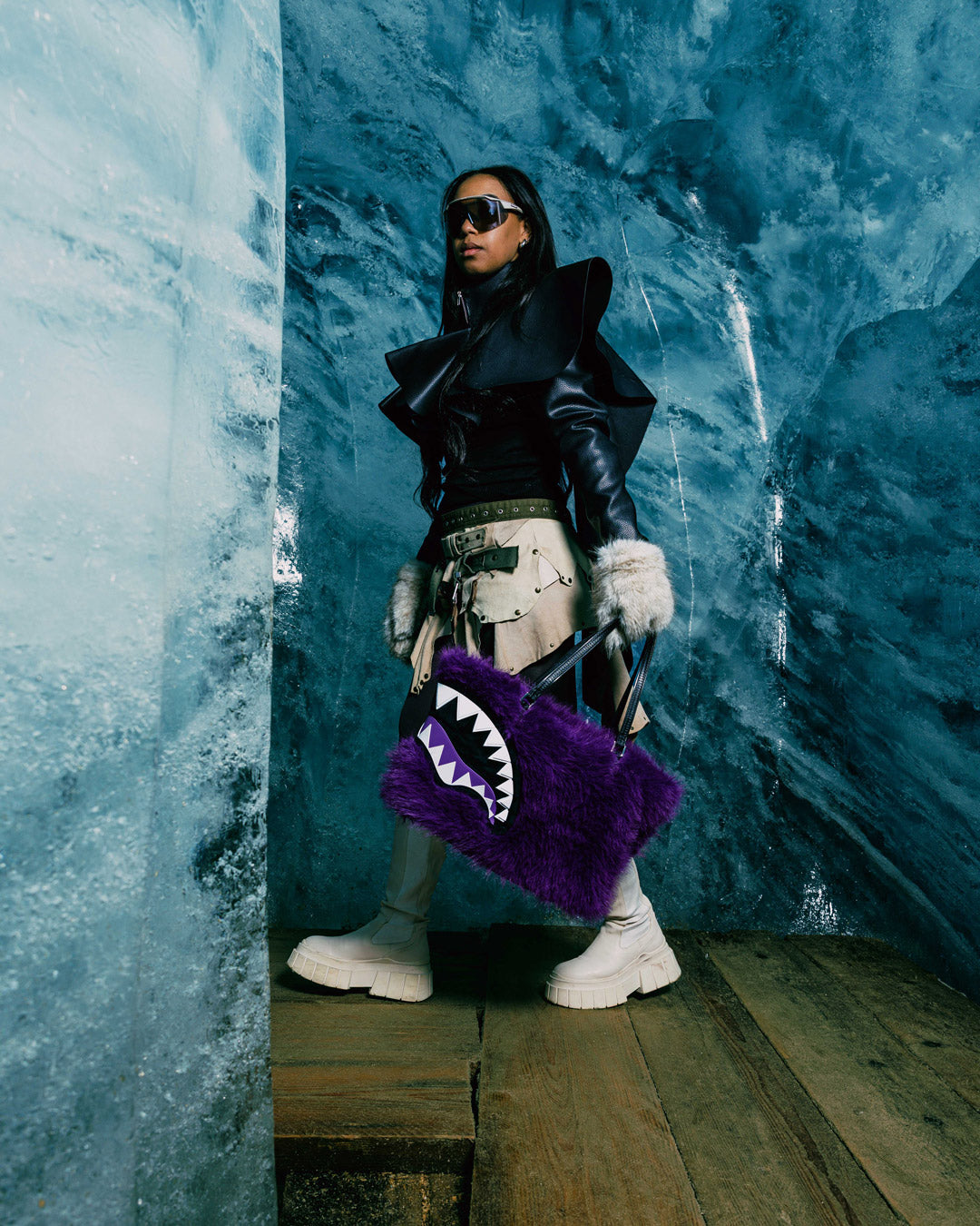 SPRAYGROUND® TOTE FUR CRAY PURP TOTE