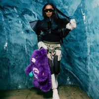 SPRAYGROUND® BACKPACK FUR CRAY PURP MONEYBEAR BACKPACK