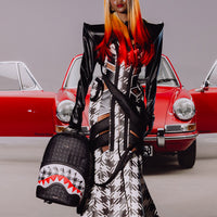 SPRAYGROUND® BACKPACK PORSCHE BLACK EMBOSSED PEPITA COLLAB BACKPACK - LIMITED EDITION