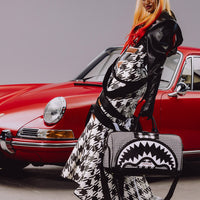 SPRAYGROUND® DUFFLE PORSCHE MIXED PEPITA SHARK COLLAB LARGE DUFFLE - LIMITED EDITION