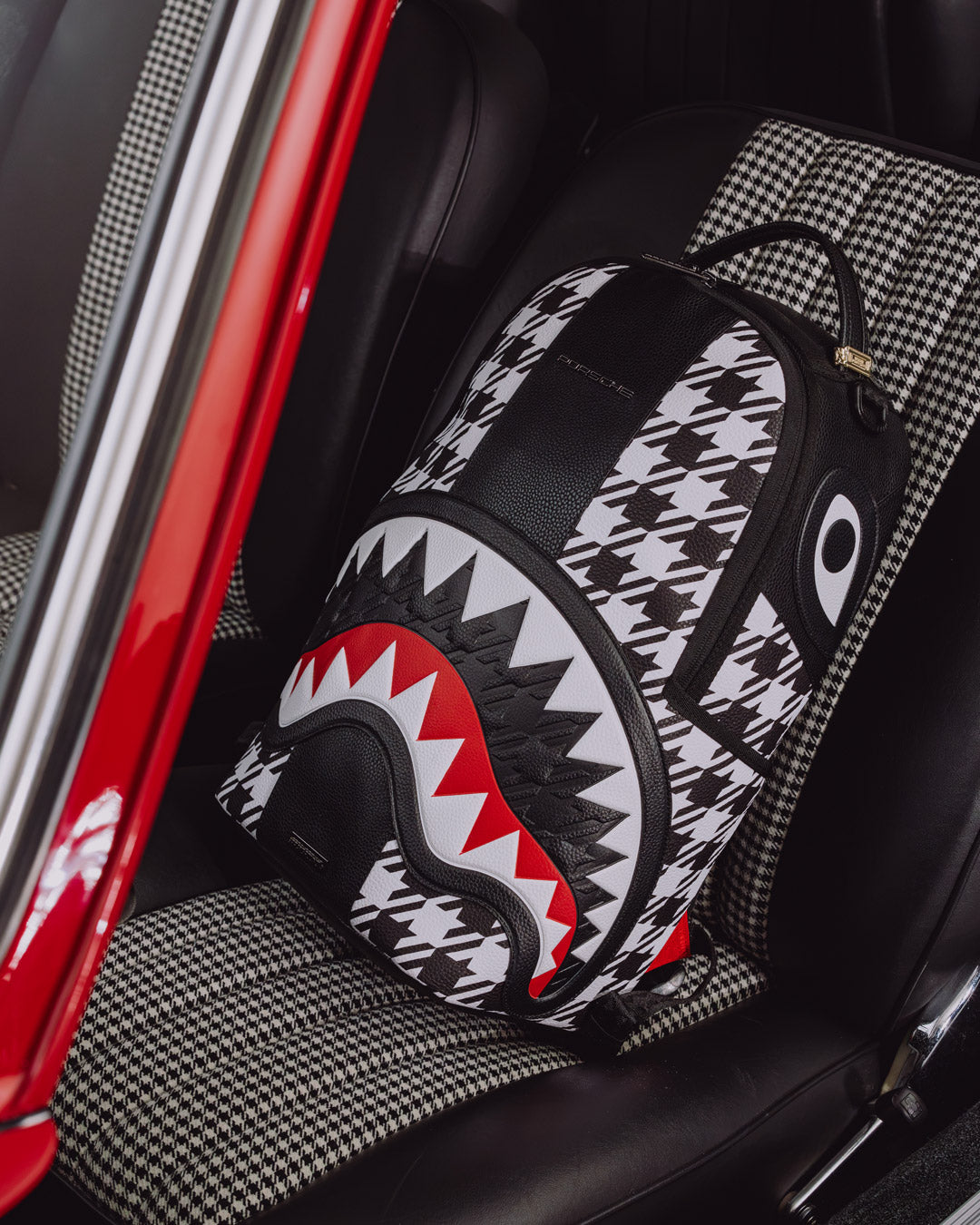 SPRAYGROUND® BACKPACK PORSCHE PEPITA STRIPE COLLAB BACKPACK - LIMITED EDITION