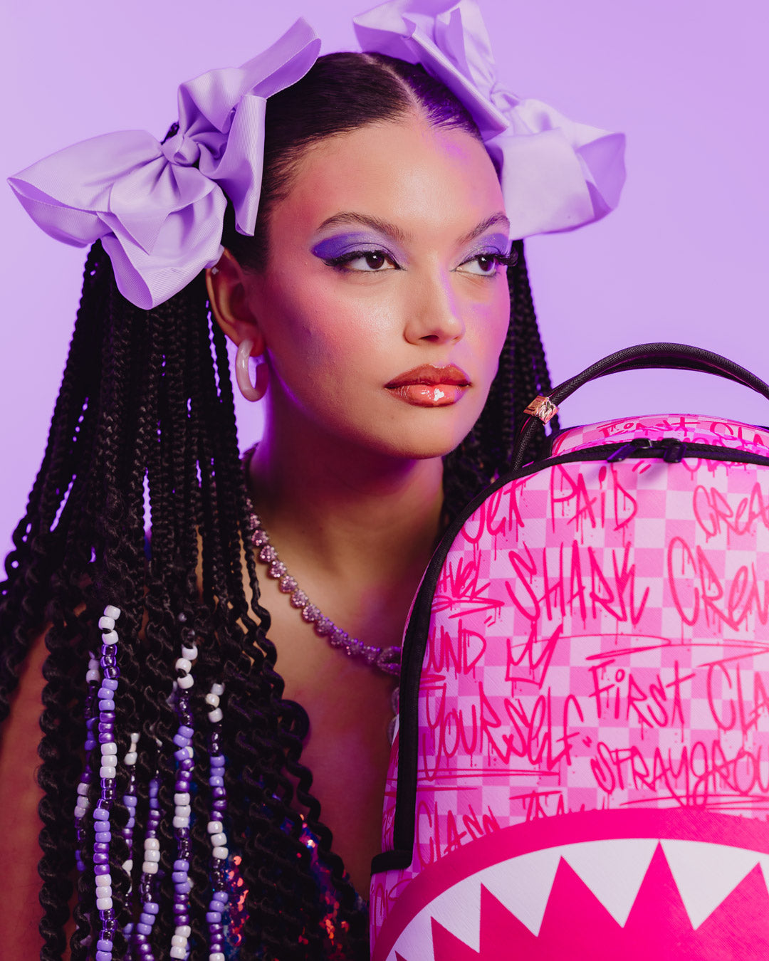 SPRAYGROUND® BACKPACK PINK CHECK GRAFFITI BACKPACK