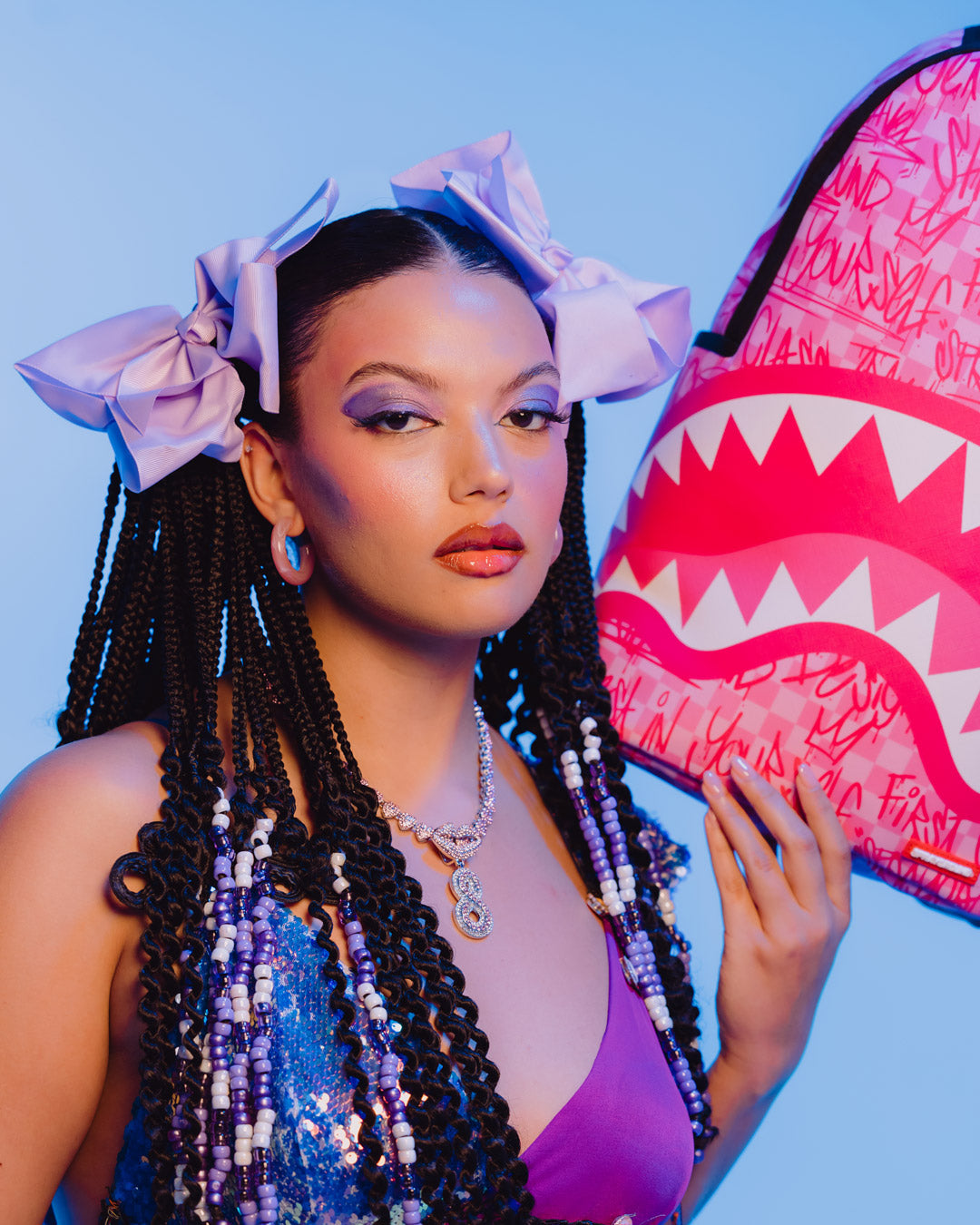 SPRAYGROUND® BACKPACK PINK CHECK GRAFFITI BACKPACK