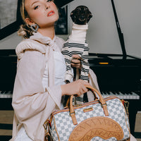 SPRAYGROUND® MINI DUFFLE EMBOSSED CREAM CHECK MINI DUFFLE