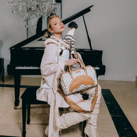 SPRAYGROUND® MINI DUFFLE EMBOSSED CREAM CHECK MINI DUFFLE