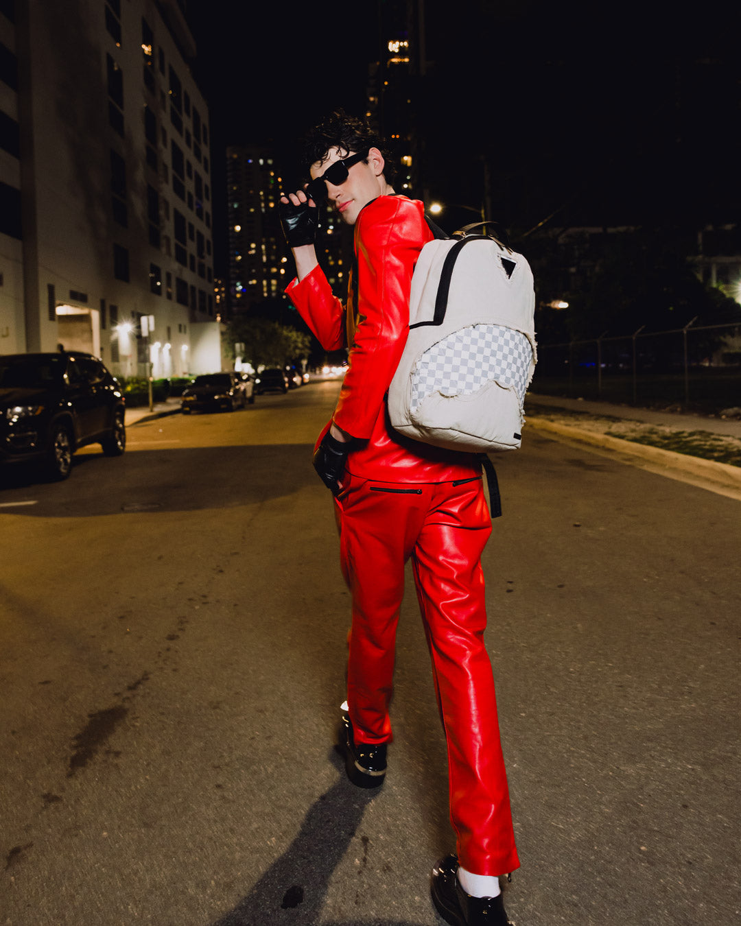 SPRAYGROUND® BACKPACK CREAM DENIM TEAR SHARK BACKPACK