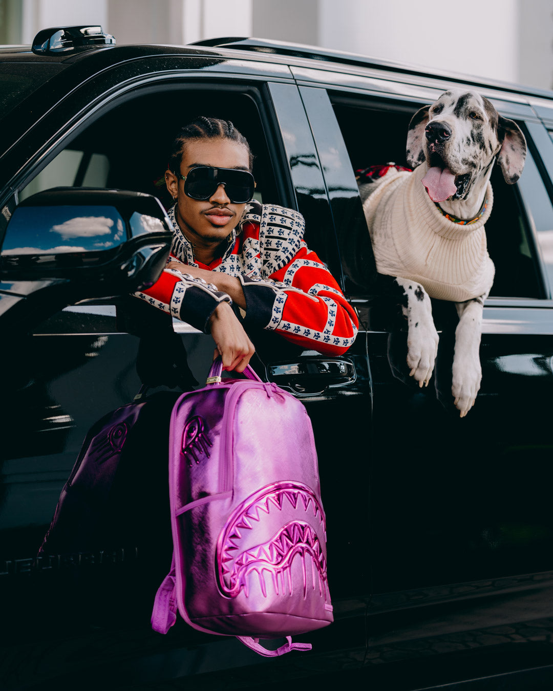 SPRAYGROUND® BACKPACK METALLIC PINK METALLIC DRIP BACKPACK