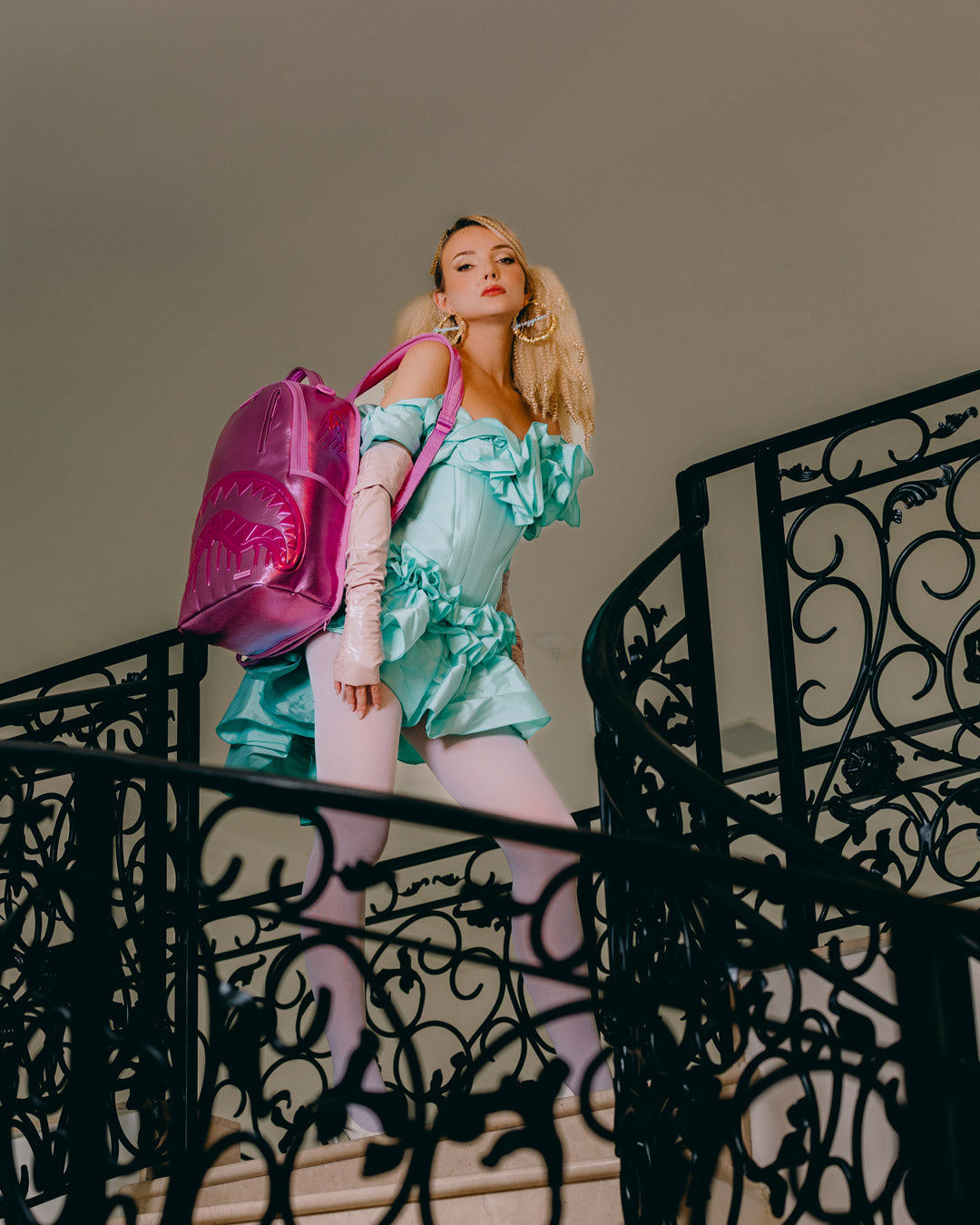 SPRAYGROUND® BACKPACK METALLIC PINK METALLIC DRIP BACKPACK