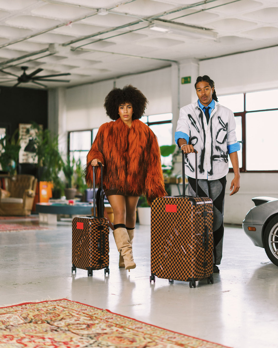 SPRAYGROUND® LUGGAGE RED REDEMPTION CARRY-ON LUGGAGE