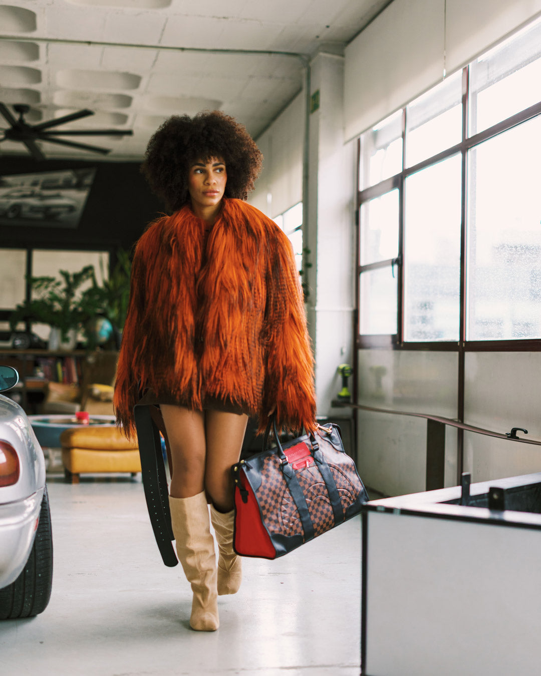 SPRAYGROUND® DUFFLE RED REDEMPTION PYRAMID DUFFLE