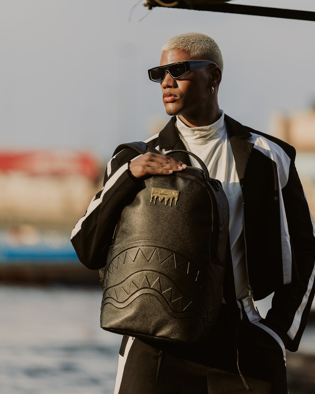 SPRAYGROUND® BACKPACK GOLD BRICK LUXE BLACK BACKPACK