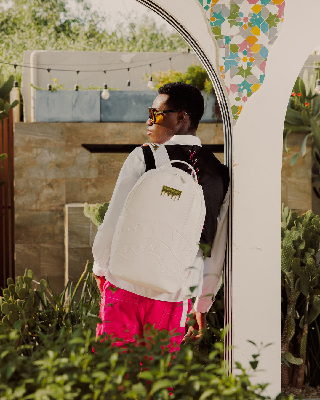 SPRAYGROUND® BACKPACK GOLD BRICK LUXE WHITE BACKPACK