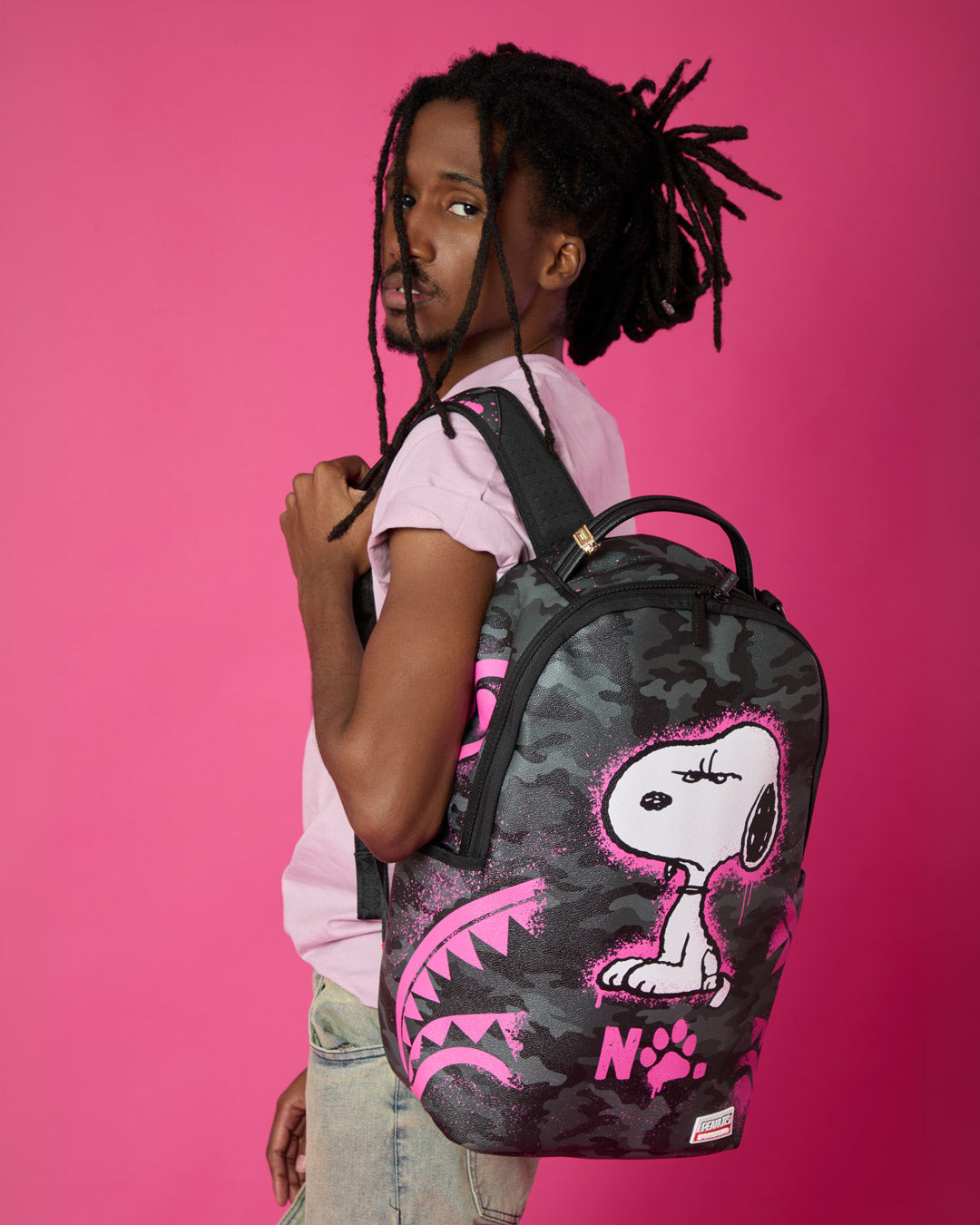 SPRAYGROUND® BACKPACK SNOOPY PINK STENCIL BACKPACK