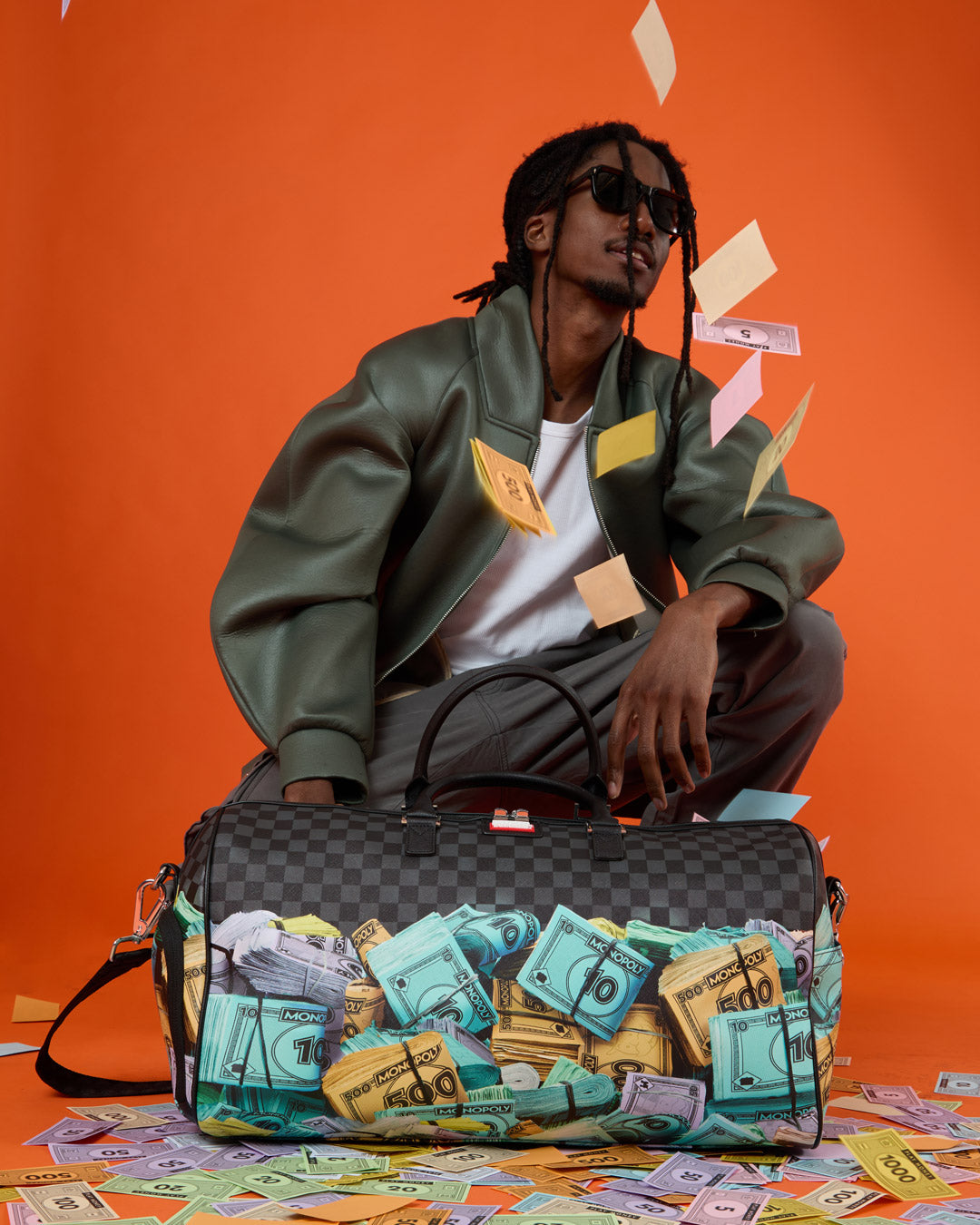 SPRAYGROUND® DUFFLE MONOPOLY MONEY STACKS DUFFLE