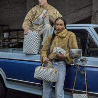 SPRAYGROUND® DUFFLE GRAFF EMBOSSED CREAM CHECK MINI DUFFLE