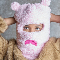 SPRAYGROUND® SKI MASK PINK FLEECE BEAR EARS SKI MASK