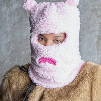 SPRAYGROUND® SKI MASK PINK FLEECE BEAR EARS SKI MASK