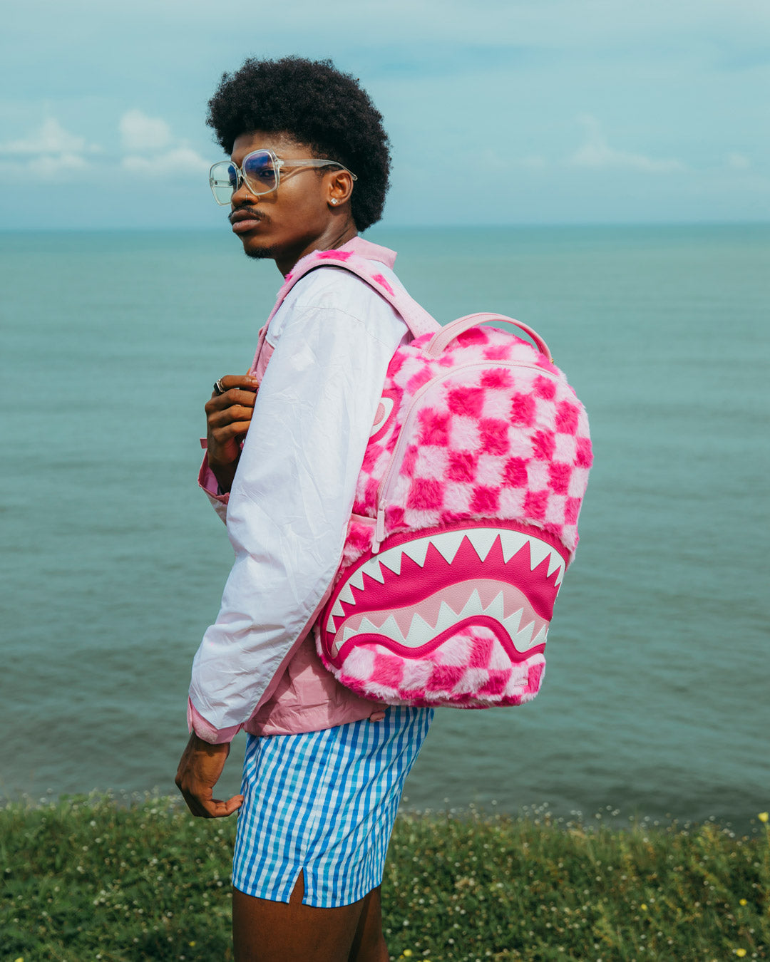 SPRAYGROUND® BACKPACK PINK FUR CHECK BACKPACK