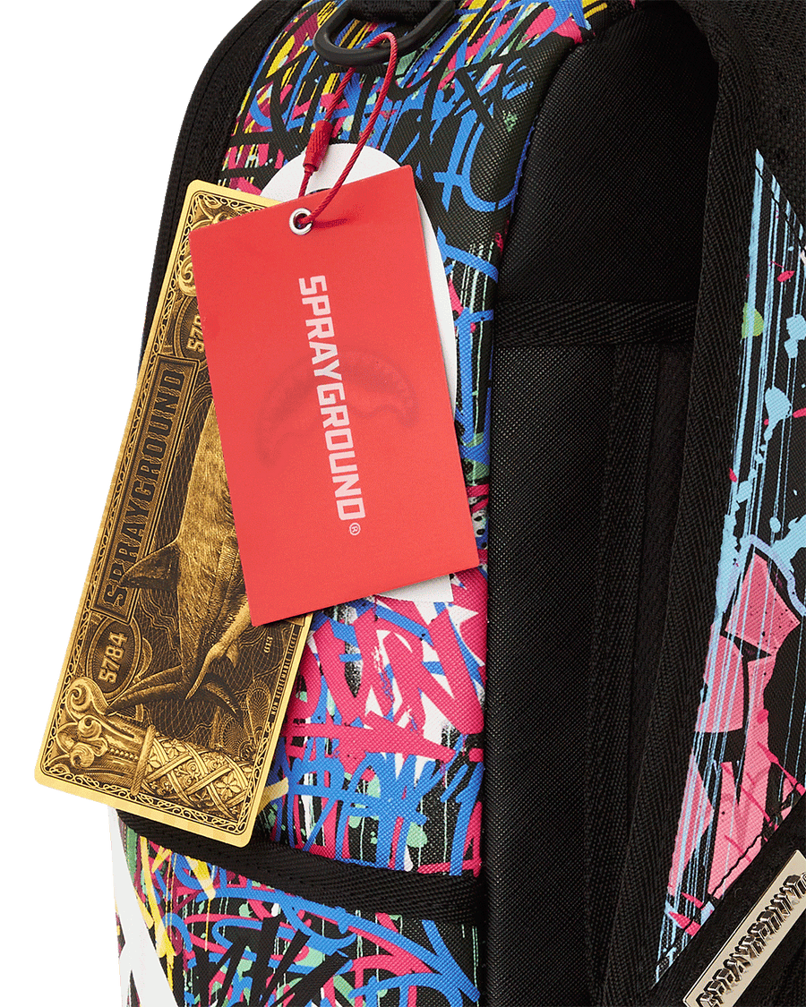 Sprayground pink scribble shark backpack Clearance
