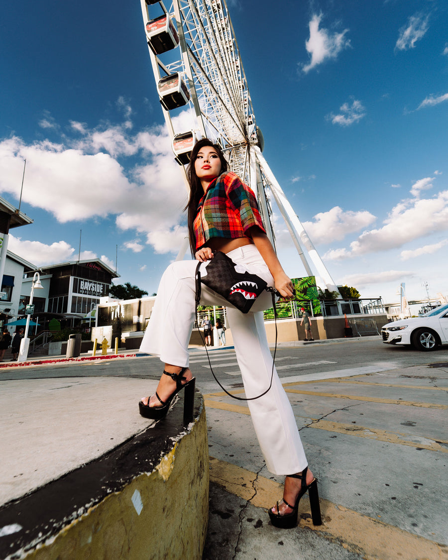 SPRAYGROUND® POUCHETTE TRIPLE DECKER HEIR TO THE THRONE CROSSOVER CLUTCH