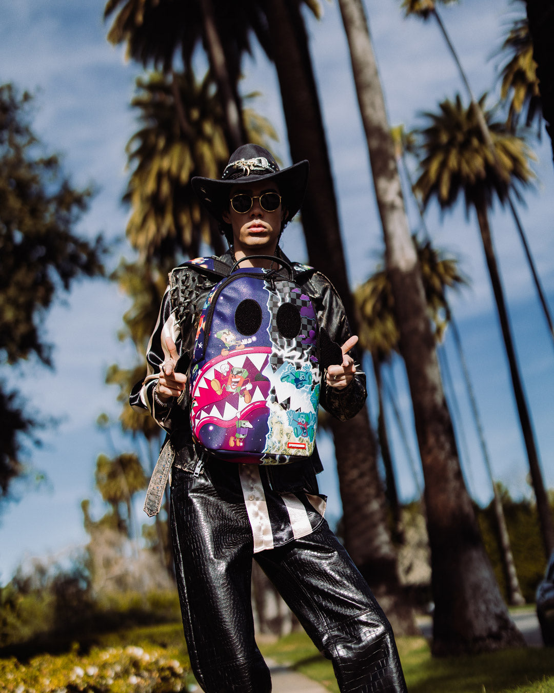 SPRAYGROUND® BACKPACK MONEY BOYS SPLIT CRAZY EYES - 6 REMOVABLE VELCRO EYE PATCHES