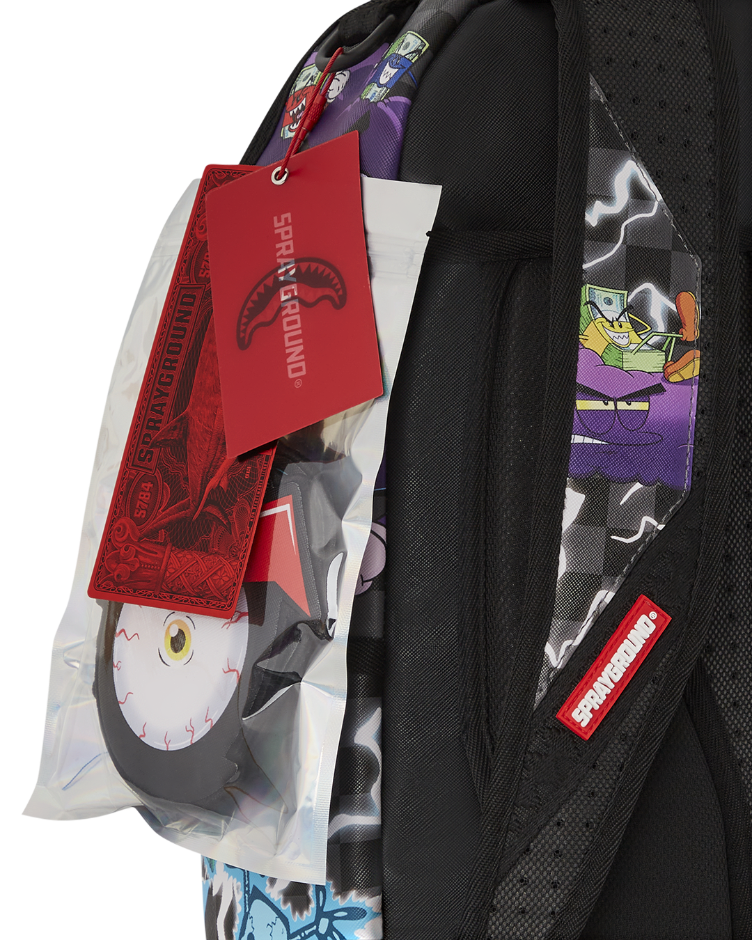 SPRAYGROUND® BACKPACK MONEY BOYS SPLIT CRAZY EYES - 6 REMOVABLE VELCRO EYE PATCHES