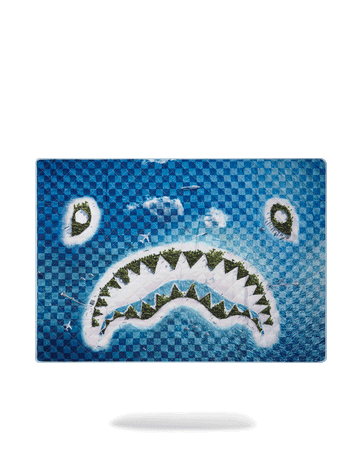 SPRAYGROUND® TOTE SHARK ISLAND PACKABLE BEACH MAT BLANKET WATER RESISTANT CONVERTIBLE TOTE
