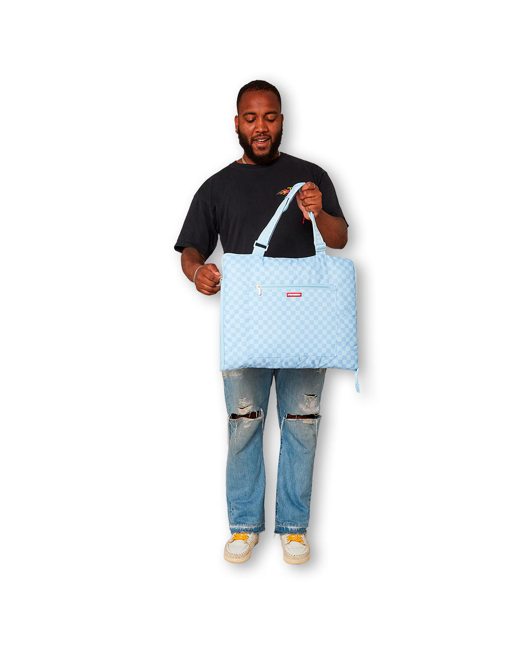SPRAYGROUND® TOTE SHARK ISLAND PACKABLE BEACH MAT BLANKET WATER RESISTANT CONVERTIBLE TOTE