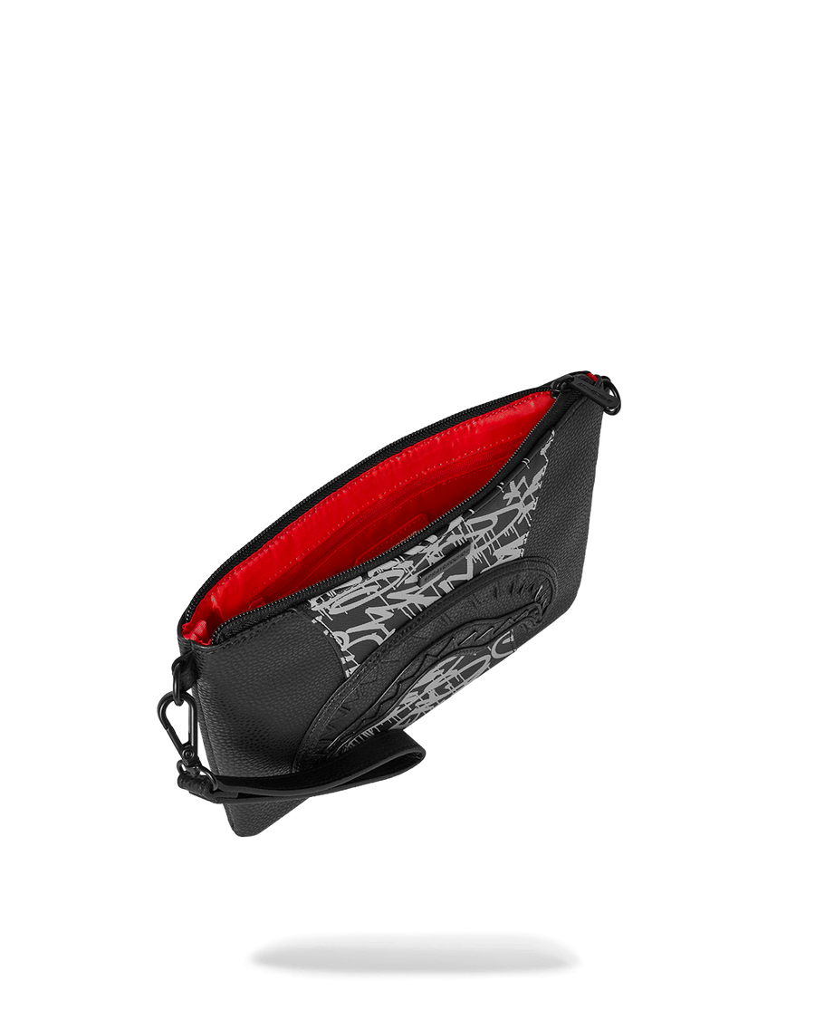 SPRAYGROUND® POUCHETTE A.M.P.M CROSSOVER CLUTCH W/ SHOULDER STRAP