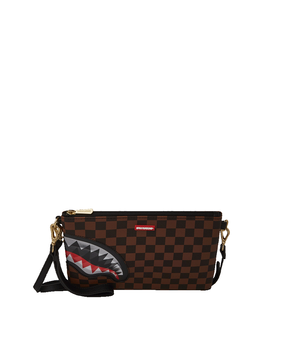 SPRAYGROUND® POUCHETTE LENTICULAR EFFECTS CROSSOVER CLUTCH W/ SHOULDER STRAP