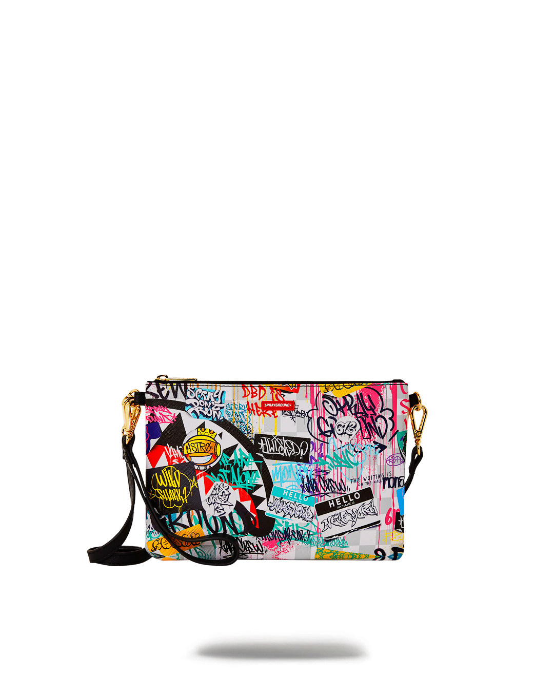 SPRAYGROUND® POUCHETTE CREATE ANOTHER DAY CROSSOVER CLUTCH W/ SHOULDER STRAP