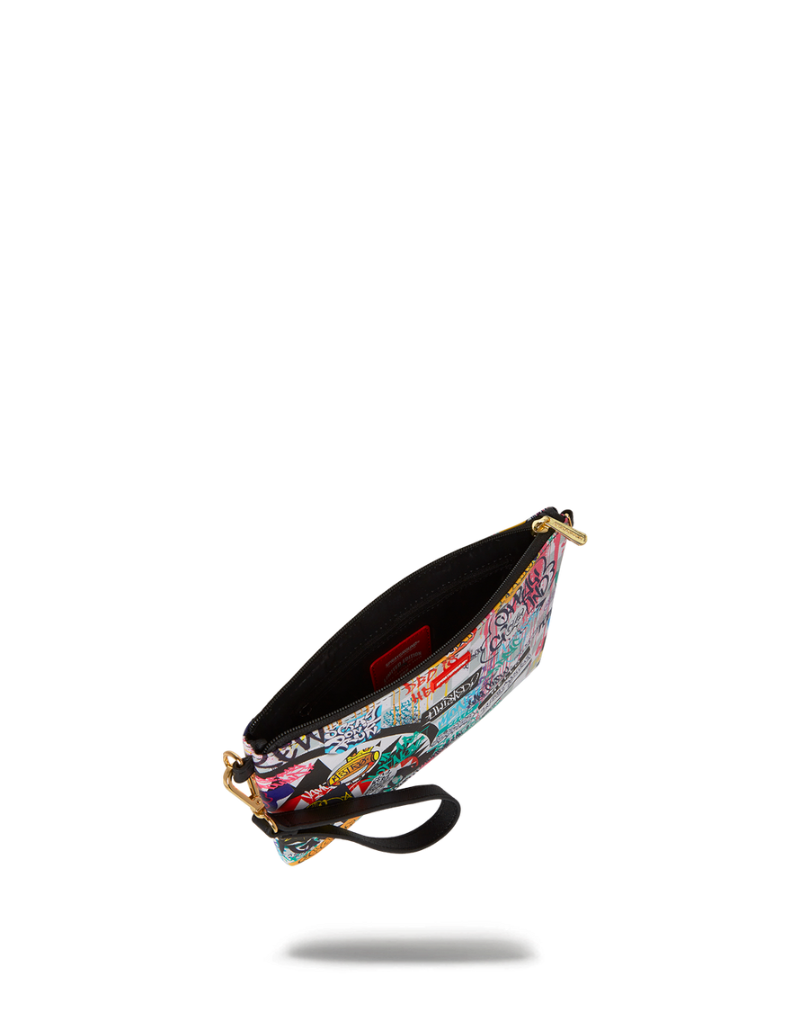 SPRAYGROUND® POUCHETTE CREATE ANOTHER DAY CROSSOVER CLUTCH W/ SHOULDER STRAP