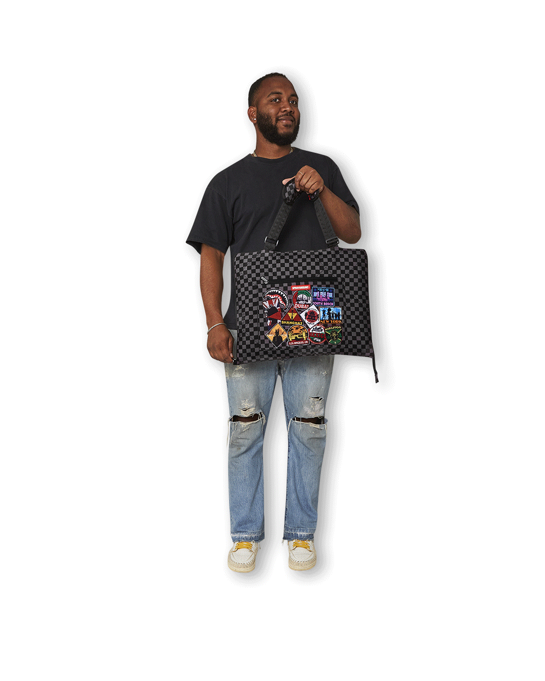 SPRAYGROUND® TOTE GLOBAL MOGUL UNLIMITED MILES PACKABLE BEACH MAT BLANKET WATER RESISTANT CONVERTIBLE TOTE