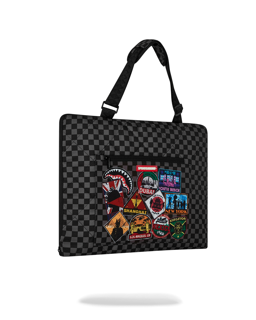 SPRAYGROUND® TOTE GLOBAL MOGUL UNLIMITED MILES PACKABLE BEACH MAT BLANKET WATER RESISTANT CONVERTIBLE TOTE
